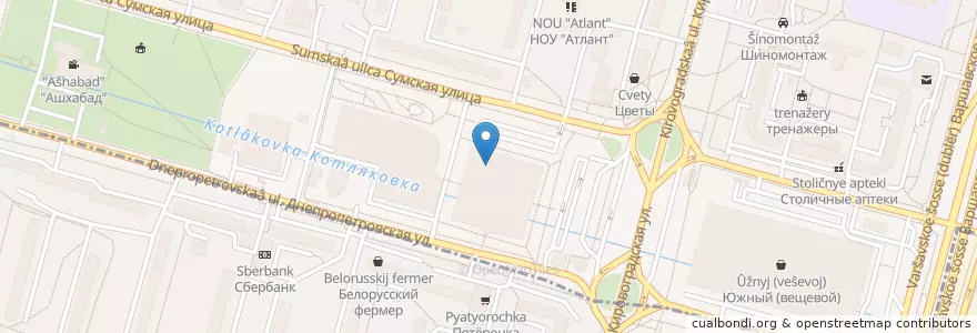 Mapa de ubicacion de Якитория Бенто en 러시아, Центральный Федеральный Округ, Москва, Южный Административный Округ.
