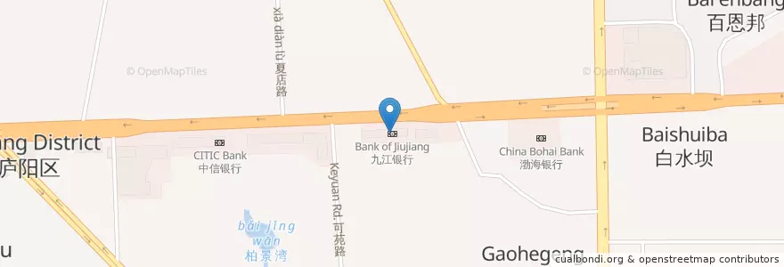 Mapa de ubicacion de 九江银行 en China, Anhui, Hefei, 庐阳区 (Luyang), 合肥市区, 双岗街道.