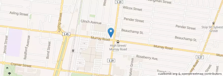 Mapa de ubicacion de Chemist Warehouse en Avustralya, Victoria, City Of Darebin.