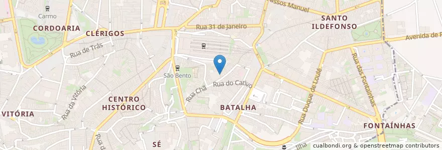 Mapa de ubicacion de Dom Miguel en Portugal, Norte, Área Metropolitana Do Porto, Porto, Porto, Cedofeita, Santo Ildefonso, Sé, Miragaia, São Nicolau E Vitória.