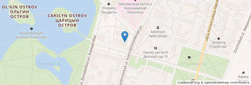 Mapa de ubicacion de Барский уголок en Russland, Föderationskreis Nordwest, Oblast Leningrad, Sankt Petersburg, Rajon Petrodworez, Peterhof.