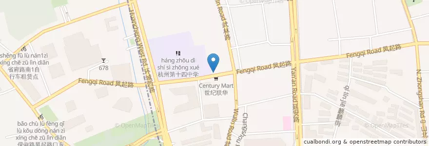 Mapa de ubicacion de Dong Ren Tang en China, Zhejiang, Hangzhou, 下城区.
