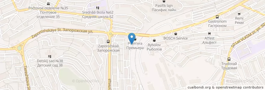 Mapa de ubicacion de Светоч en Rusia, Дальневосточный Федеральный Округ, Приморский Край, Владивостокский Городской Округ.