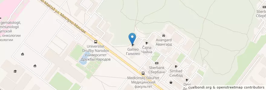 Mapa de ubicacion de Галилео en Russland, Föderationskreis Zentralrussland, Moskau, Südwestlicher Verwaltungsbezirk, Обручевский Район.