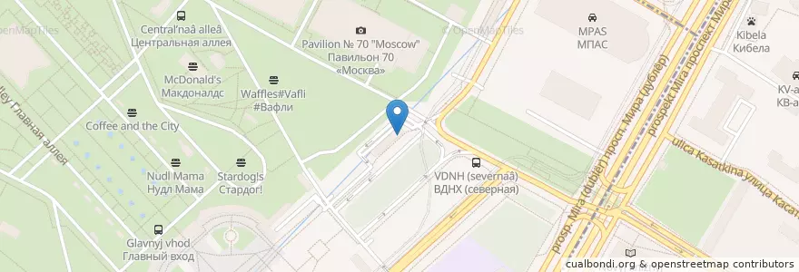 Mapa de ubicacion de Столовая троллейбусного парка en Rusland, Centraal Federaal District, Moskou, Северо-Восточный Административный Округ, Останкинский Район.