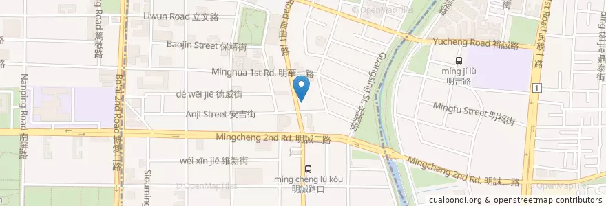 Mapa de ubicacion de 瘋牛排洋食館 en 타이완, 가오슝시, 싼민구, 쭤잉구.