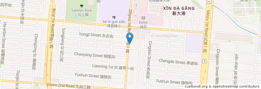 Mapa de ubicacion de 八方雲集高醫店 en Taiwan, Kaohsiung, Sanmin District.