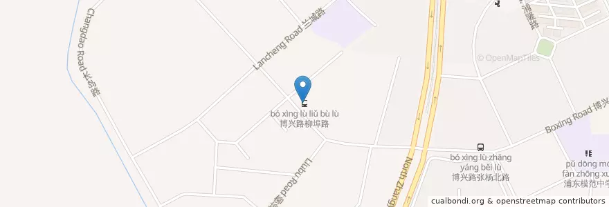Mapa de ubicacion de 博兴路柳埠路 en China, Shanghai, Pudong.