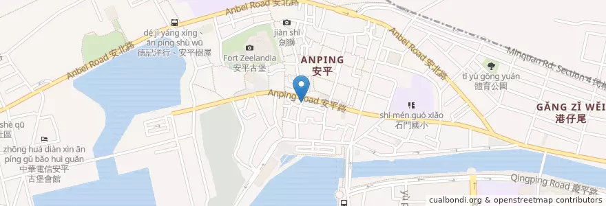 Mapa de ubicacion de 畢夫餅 Beaver Pastry en Тайвань, Тайнань, 安平區.