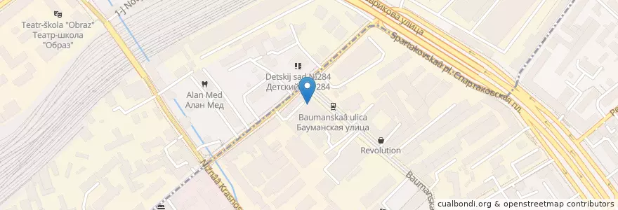 Mapa de ubicacion de Миска супа en Rusland, Centraal Federaal District, Moskou, Центральный Административный Округ, Басманный Район, Красносельский Район.