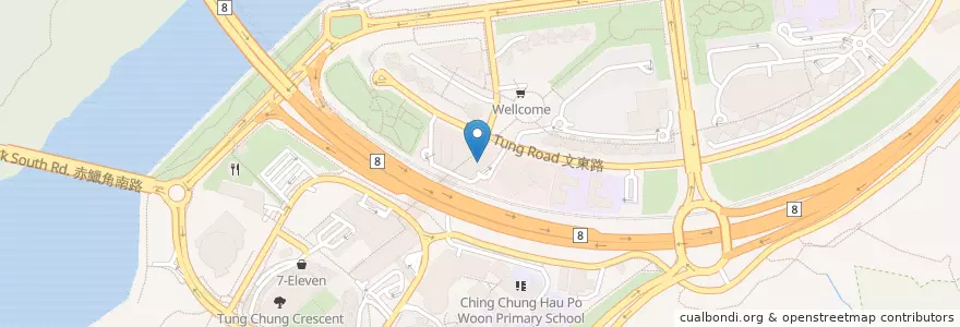 Mapa de ubicacion de Starbucks en 中国, 香港 Hong Kong, 广东省, 新界 New Territories, 離島區 Islands District.