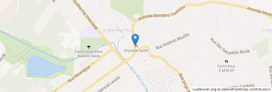 Mapa de ubicacion de Orymaki Sushi en Brazilië, Regio Zuid, Paraná, Região Geográfica Intermediária De Curitiba, Região Metropolitana De Curitiba, Microrregião De Curitiba, Curitiba.