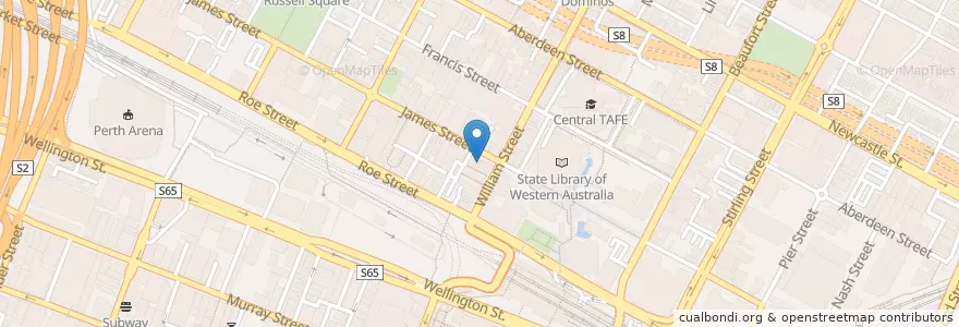 Mapa de ubicacion de Kosta's en أستراليا, أستراليا الغربية, City Of Perth.