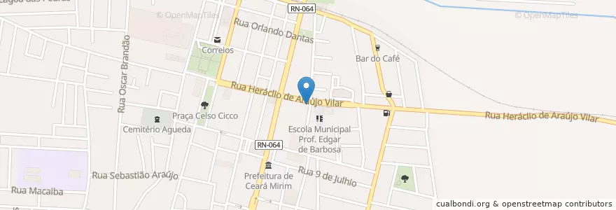 Mapa de ubicacion de Farmacia Moureira en البَرَازِيل, المنطقة الشمالية الشرقية, ريو غراندي دو نورتي, Região Geográfica Intermediária De Natal, Microrregião De Macaíba, Ceará-Mirim.