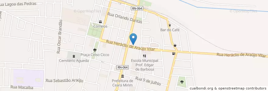 Mapa de ubicacion de Banco do Nordeste en Brezilya, Kuzeydoğu Bölgesi, Rio Grande Do Norte, Região Geográfica Intermediária De Natal, Microrregião De Macaíba, Ceará-Mirim.