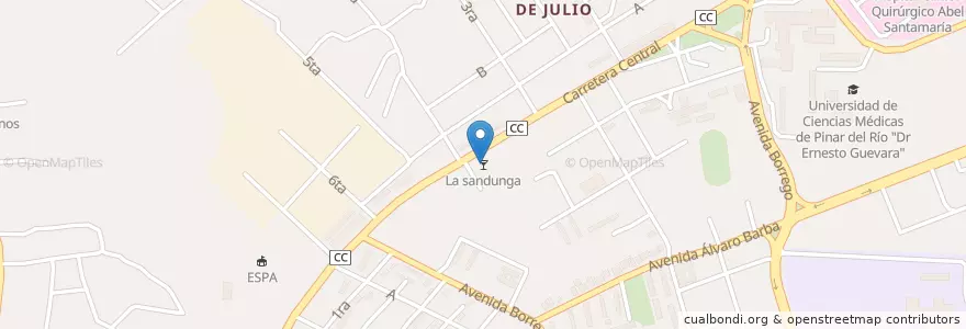 Mapa de ubicacion de La Sandunga en 古巴, Pinar Del Río, Pinar Del Río, Ciudad De Pinar Del Río.