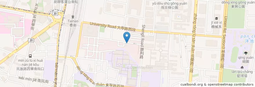 Mapa de ubicacion de 大醬川麵館 en Тайвань, Тайнань, 東區.
