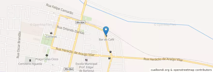 Mapa de ubicacion de Bar do Café en Бразилия, Северо-Восточный Регион, Риу-Гранди-Ду-Норти, Região Geográfica Intermediária De Natal, Microrregião De Macaíba, Ceará-Mirim.