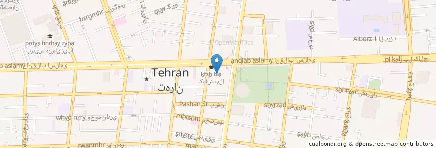Mapa de ubicacion de place point en イラン, テヘラン, شهرستان تهران, テヘラン, بخش مرکزی شهرستان تهران.