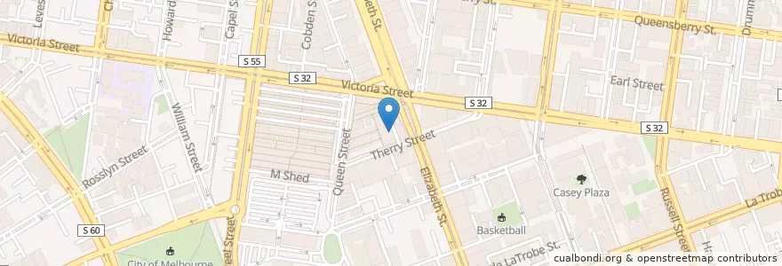 Mapa de ubicacion de Bratwurst Shop & Co en Australie, Victoria, City Of Melbourne.