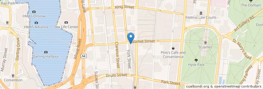 Mapa de ubicacion de Koko Black en Australie, Nouvelle Galles Du Sud, Council Of The City Of Sydney, Sydney.