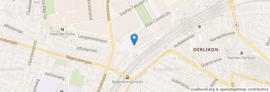 Mapa de ubicacion de Cafeteria UZH Cityport en سويسرا, زيورخ, Bezirk Zürich, Zürich.