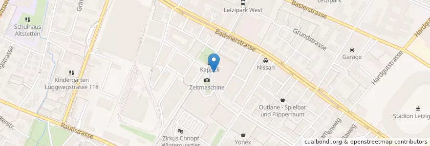 Mapa de ubicacion de Not Guilty Medienpark en 스위스, 취리히, Bezirk Zürich, Zürich.
