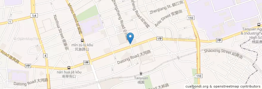 Mapa de ubicacion de 麥當勞 en 台湾, 桃園市, 桃園区.