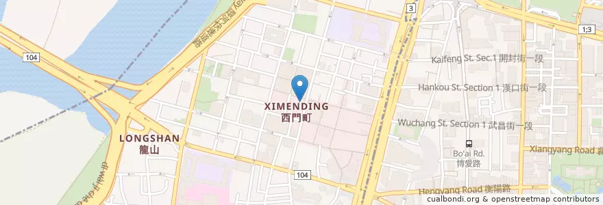 Mapa de ubicacion de 星期五餐廳 en 臺灣, 新北市, 臺北市, 萬華區.