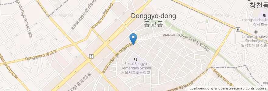 Mapa de ubicacion de 황대감 en Coreia Do Sul, Seul, 마포구, 서교동.
