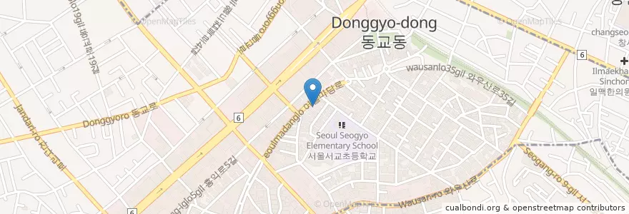 Mapa de ubicacion de 하회마을 en Corée Du Sud, Séoul, 마포구, 서교동.