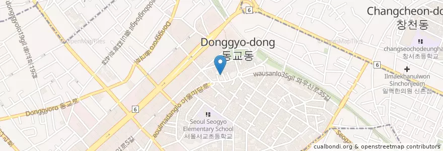 Mapa de ubicacion de 제주십육돈가 en South Korea, Seoul, Mapo-Gu, Seogyo-Dong.