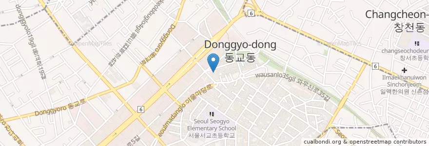Mapa de ubicacion de 니뽕내뽕 en 대한민국, 서울, 마포구, 서교동.