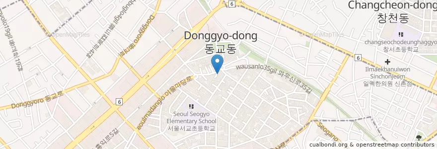 Mapa de ubicacion de 홍스쭈꾸미 en Zuid-Korea, Seoel, 마포구, 서교동.