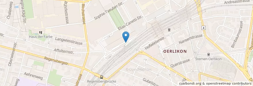 Mapa de ubicacion de Gleis 9 en Switzerland, Zurich, District Zurich, Zurich.