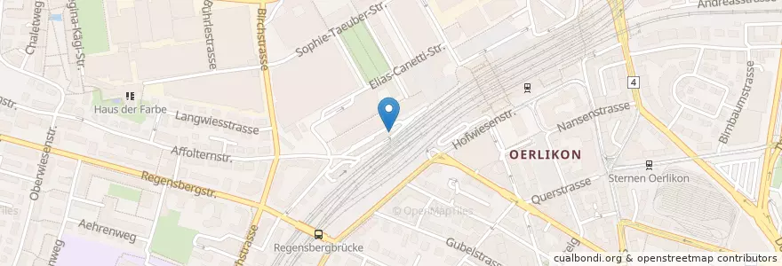 Mapa de ubicacion de Gleis 9 en سويسرا, زيورخ, Bezirk Zürich, Zürich.