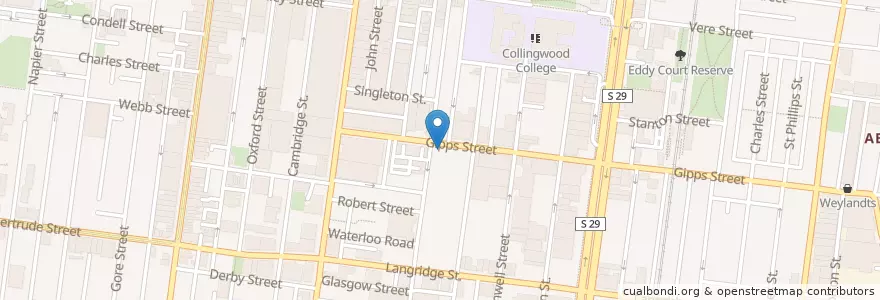 Mapa de ubicacion de Glasshouse Hotel en オーストラリア, ビクトリア, City Of Yarra.