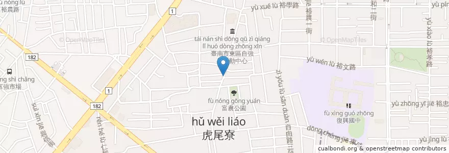 Mapa de ubicacion de 四海豆漿 en Taiwan, Tainan, 東區.