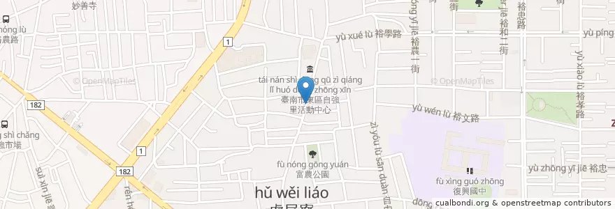 Mapa de ubicacion de B.B特餐 en 臺灣, 臺南市, 東區.