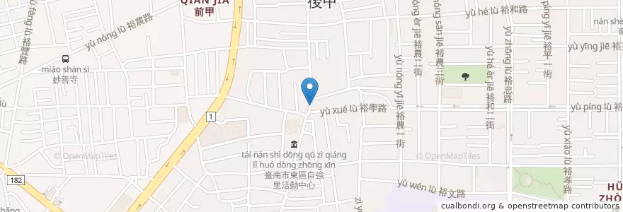 Mapa de ubicacion de 九湯屋 en 臺灣, 臺南市, 東區.