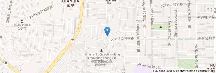 Mapa de ubicacion de 海口𩵚魠魚羹 en 타이완, 타이난 시, 둥구.