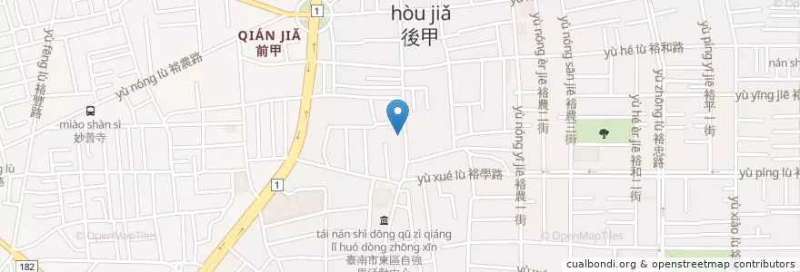 Mapa de ubicacion de 臺南市私立傑尼爾富農幼兒園 en 臺灣, 臺南市, 東區.