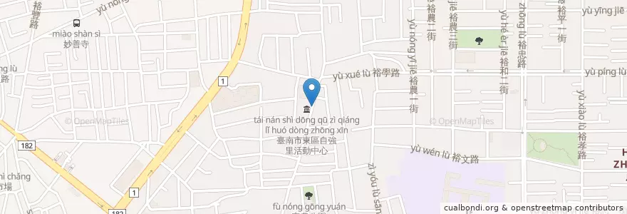 Mapa de ubicacion de 垵口麵担 en 臺灣, 臺南市, 東區.