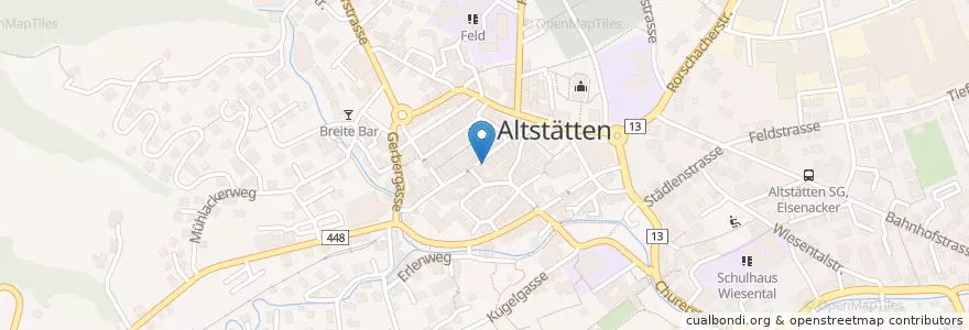 Mapa de ubicacion de Mi Le Asian Take Away & Shop en Schweiz/Suisse/Svizzera/Svizra, Sankt Gallen, Wahlkreis Rheintal, Altstätten.