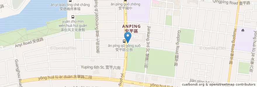 Mapa de ubicacion de 安平區公所站 en Tayvan, 臺南市, 安平區.