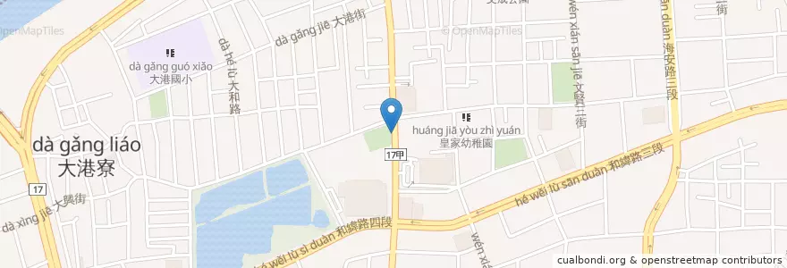 Mapa de ubicacion de 大興公園站 en Tayvan, 臺南市, 北區.