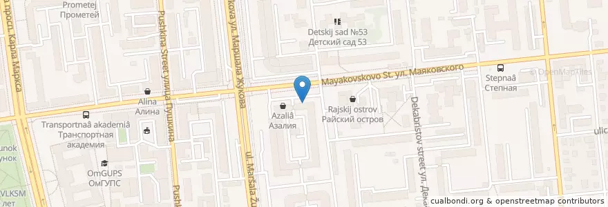 Mapa de ubicacion de Дарина en Rússia, Distrito Federal Siberiano, Омская Область, Омский Район, Городской Округ Омск.