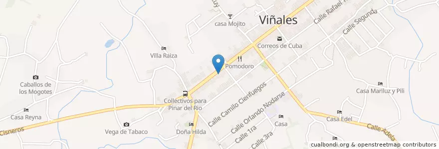 Mapa de ubicacion de Cafeteria Pizzeria A La Orden en كوبا, Pinar Del Río, Viñales.