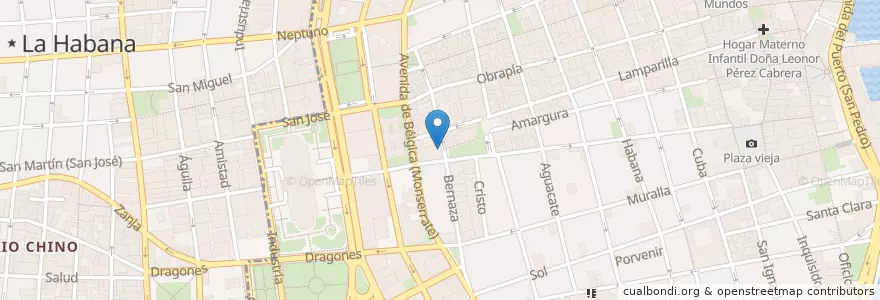 Mapa de ubicacion de El Patchanka en 古巴, La Habana, La Habana Vieja.
