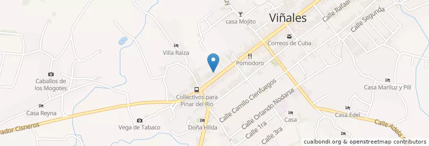 Mapa de ubicacion de Cafeteria Pizzeria en 쿠바, Pinar Del Río, Viñales.